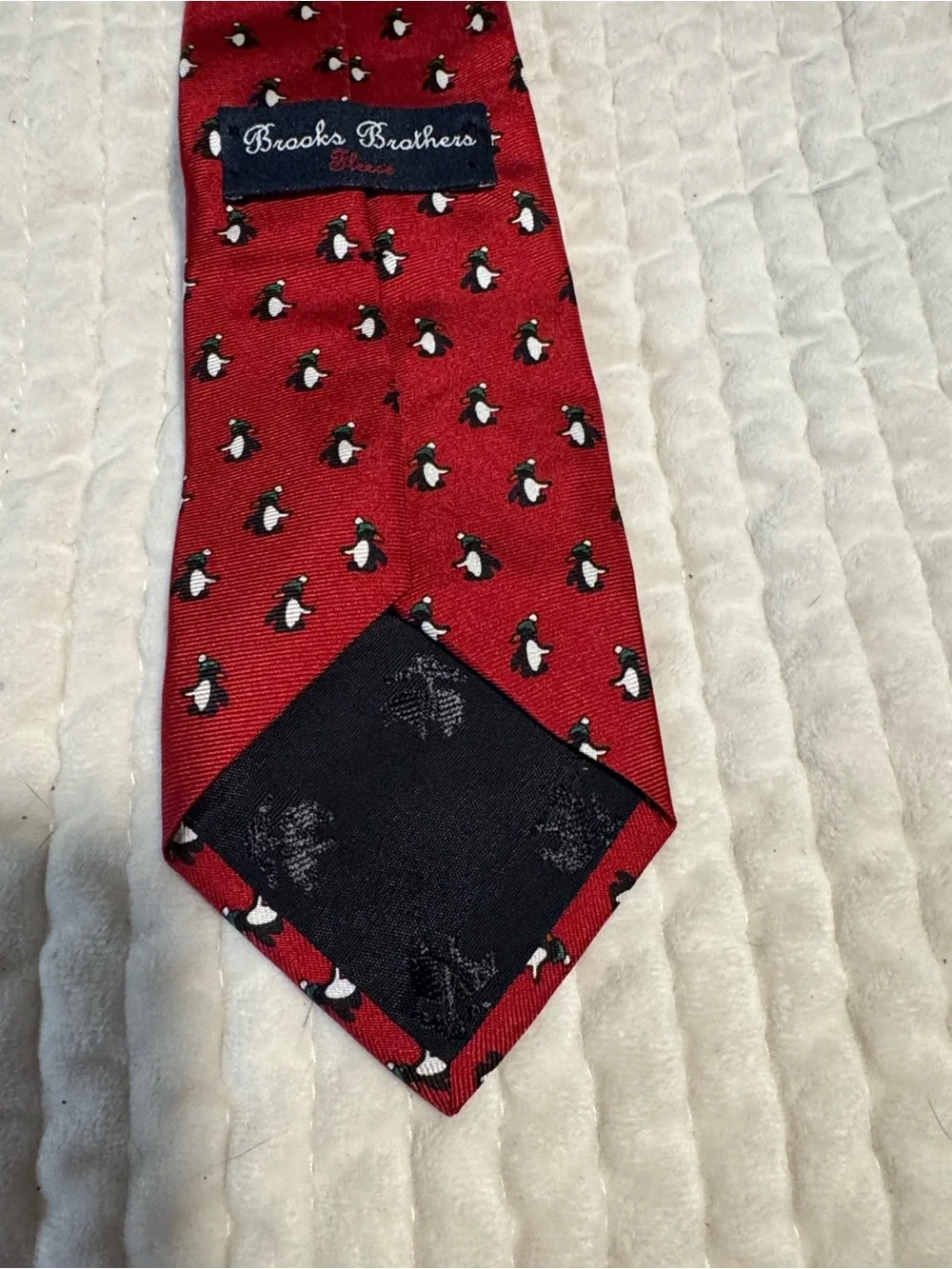 Brooks Brothers Red Kids Tie with Penguin Motif